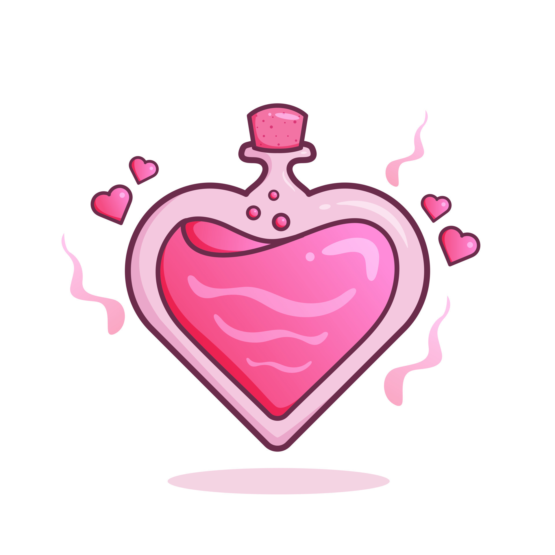 Cute adorable cartoon romantic pink love potion illustration for sticker  icon mascot and logo 15737476 Vector Art at Vecteezy