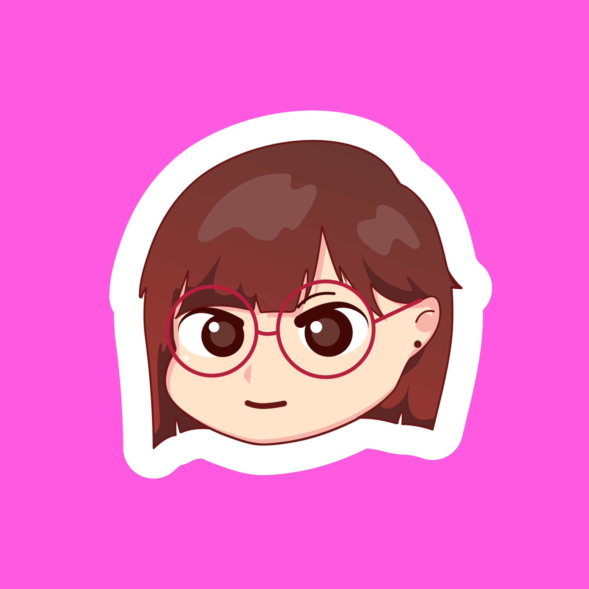 Cute illustration chibi anime cartoon girl with happy smile face web  sticker icon mascot logo emote 15737539 Vector Art at Vecteezy