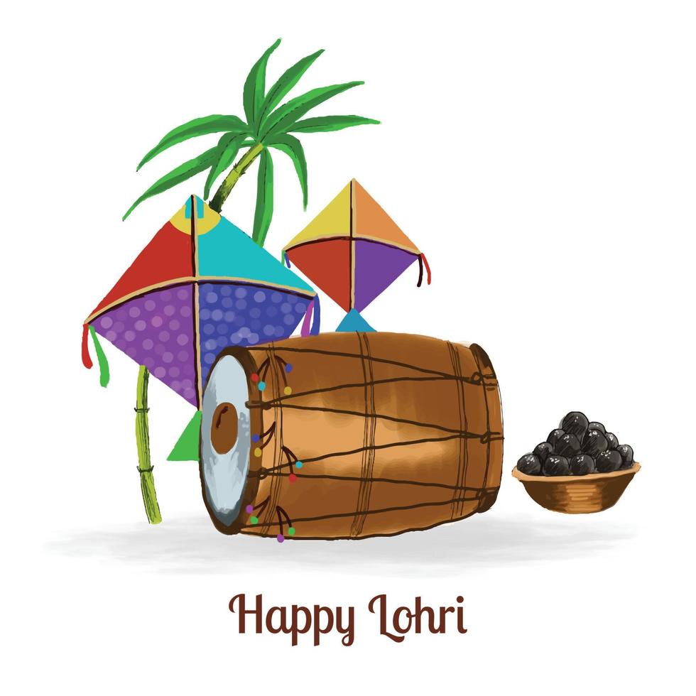 Punjabi festival of lohri celebration background vector