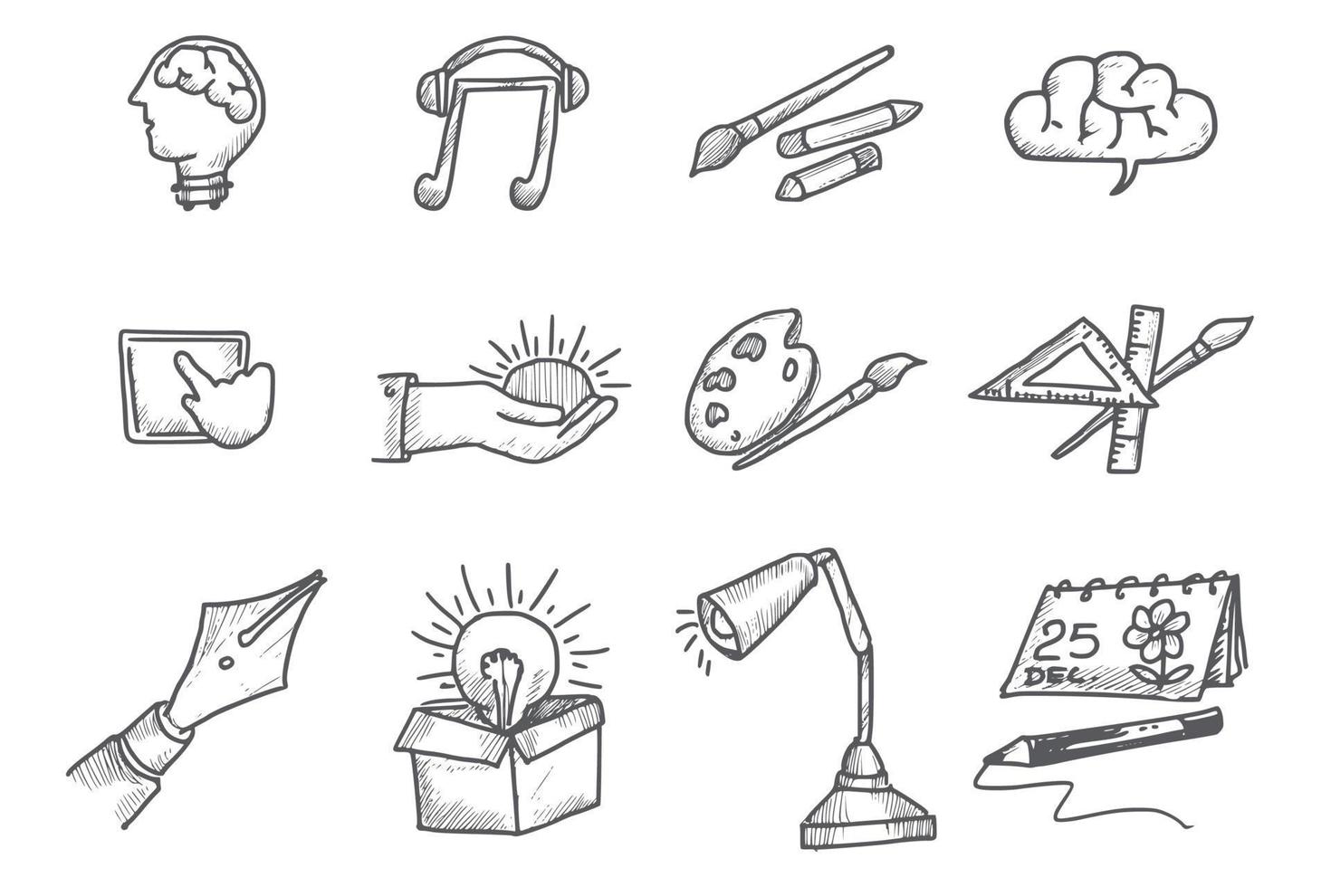 Hand draw business idea doodles sketch design vector