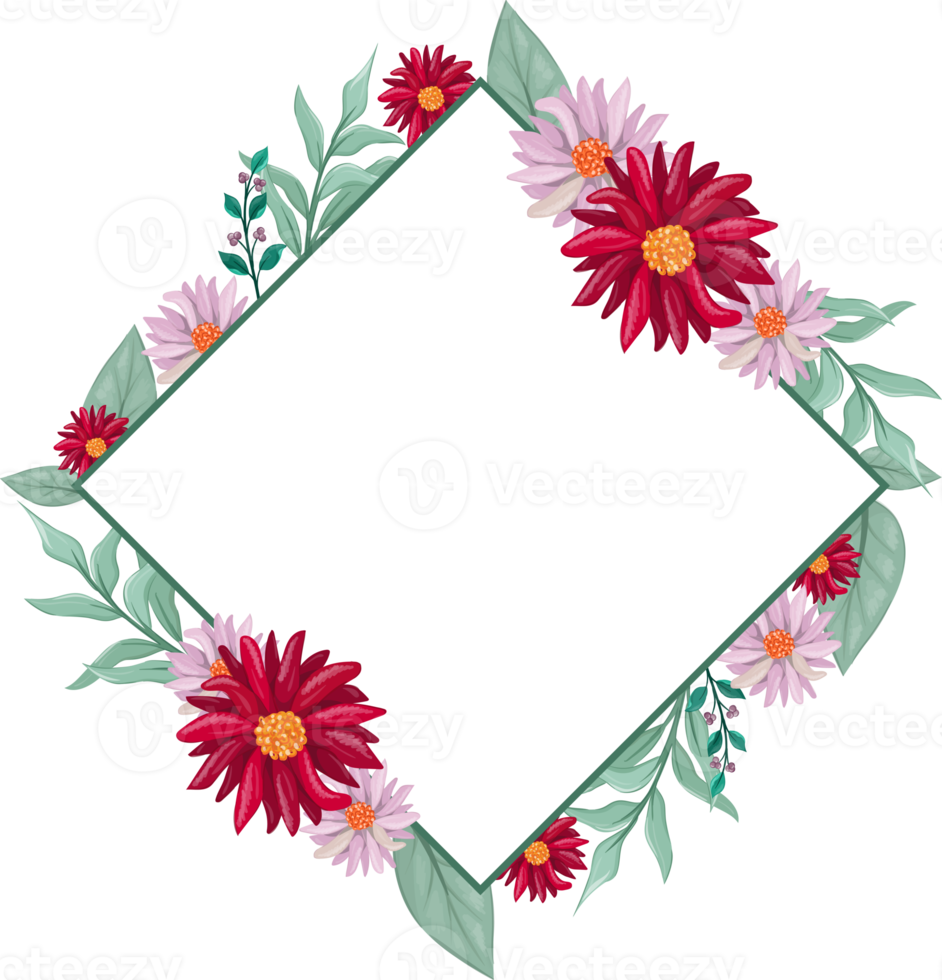 Red Flower Arrangement with watercolor style png