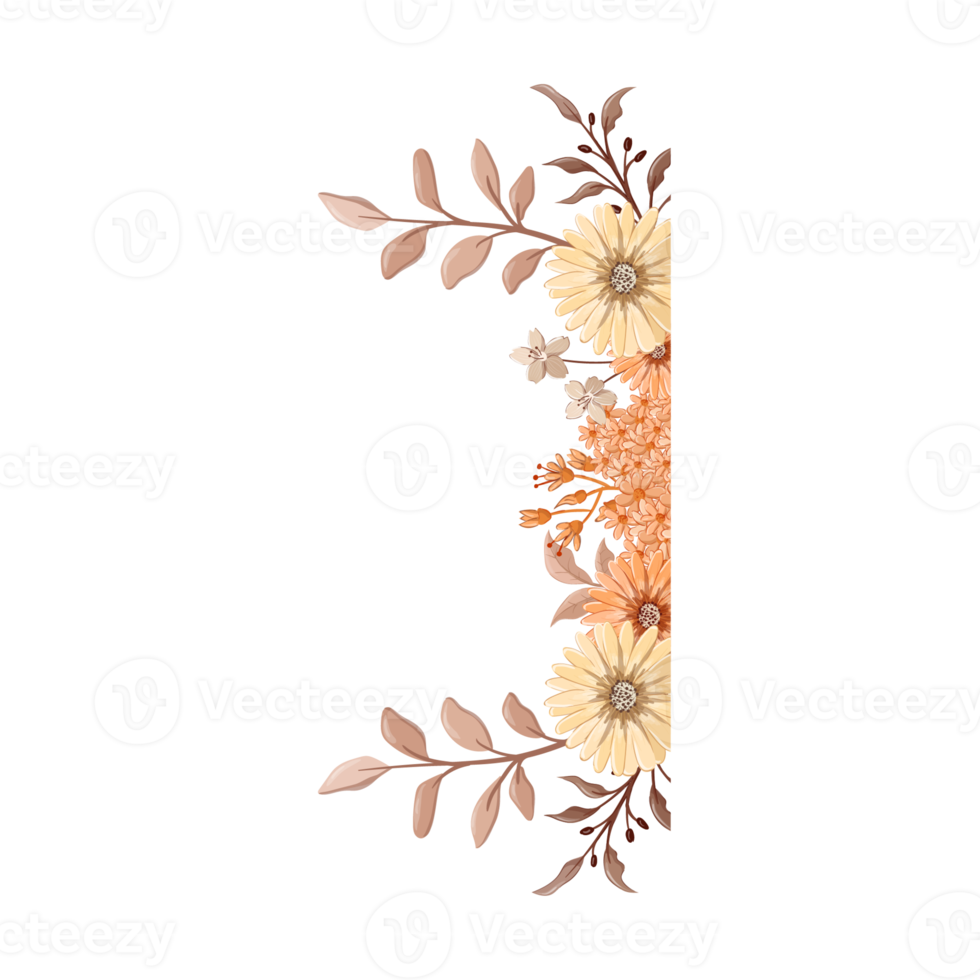 Orange Flower Arrangement with watercolor style png