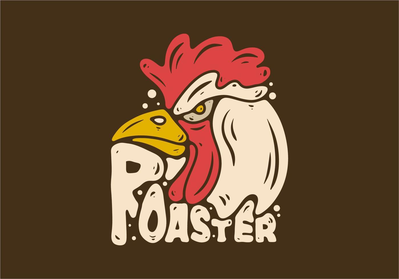 diseño de ilustración de la cabeza de un gallo vector