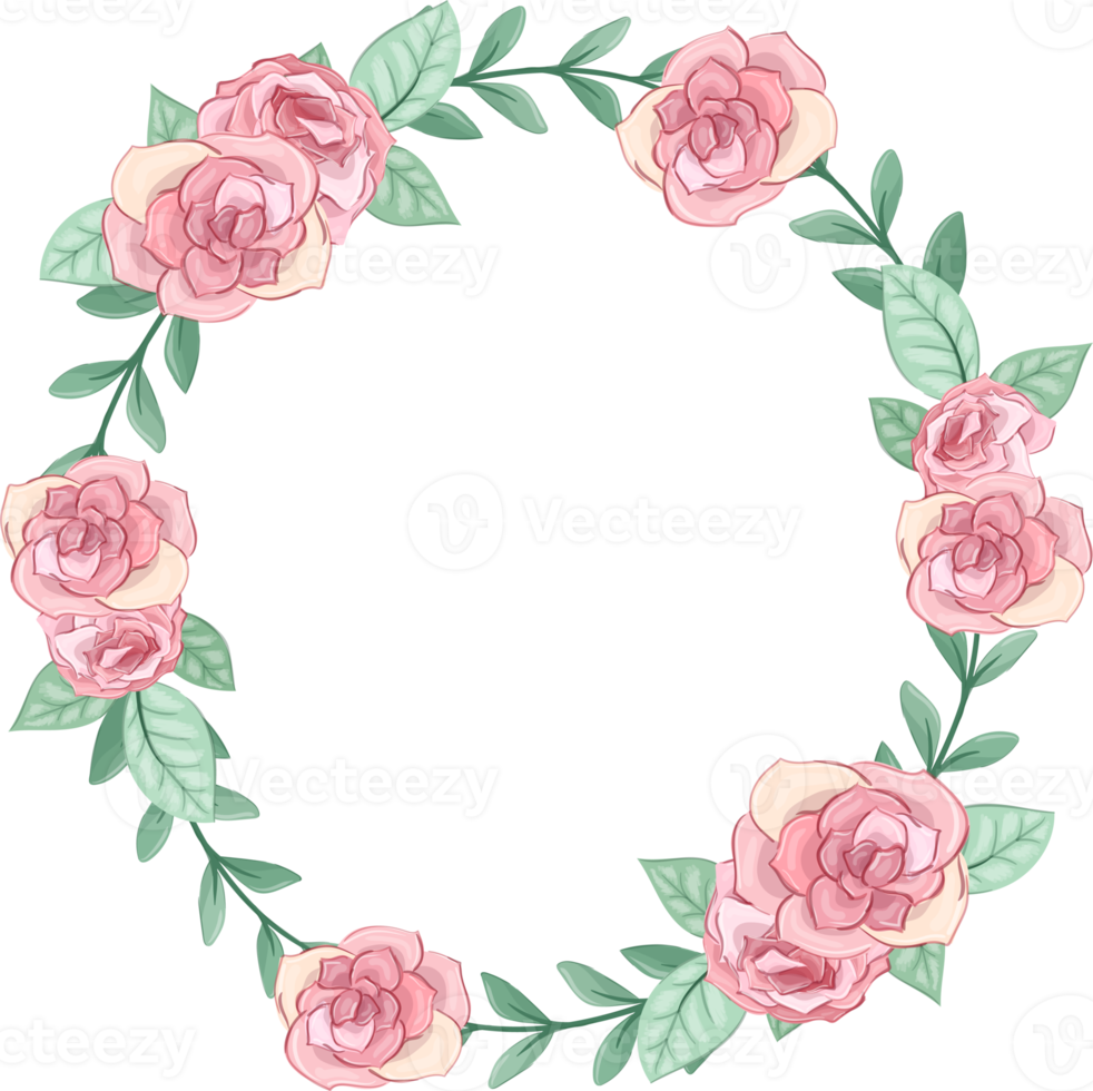 Pink flower arrangement with watercolor style png