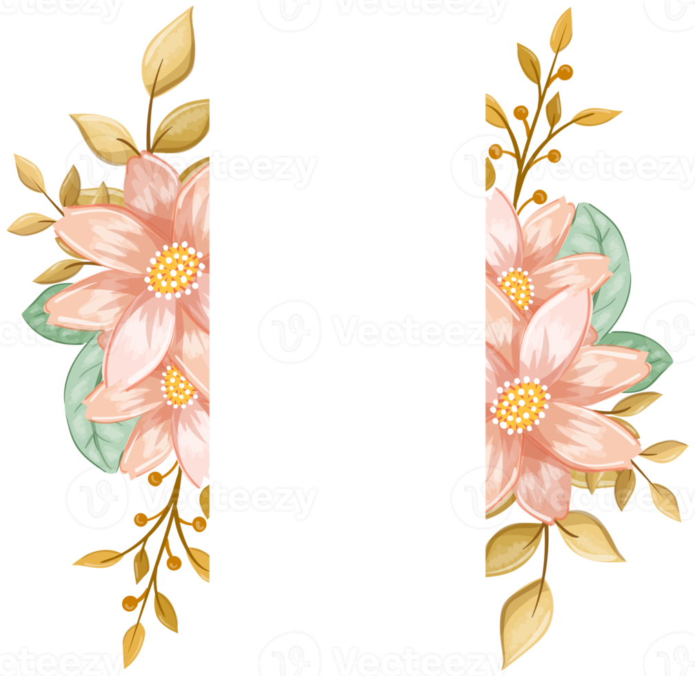 Orange Flower Arrangement with watercolor style png