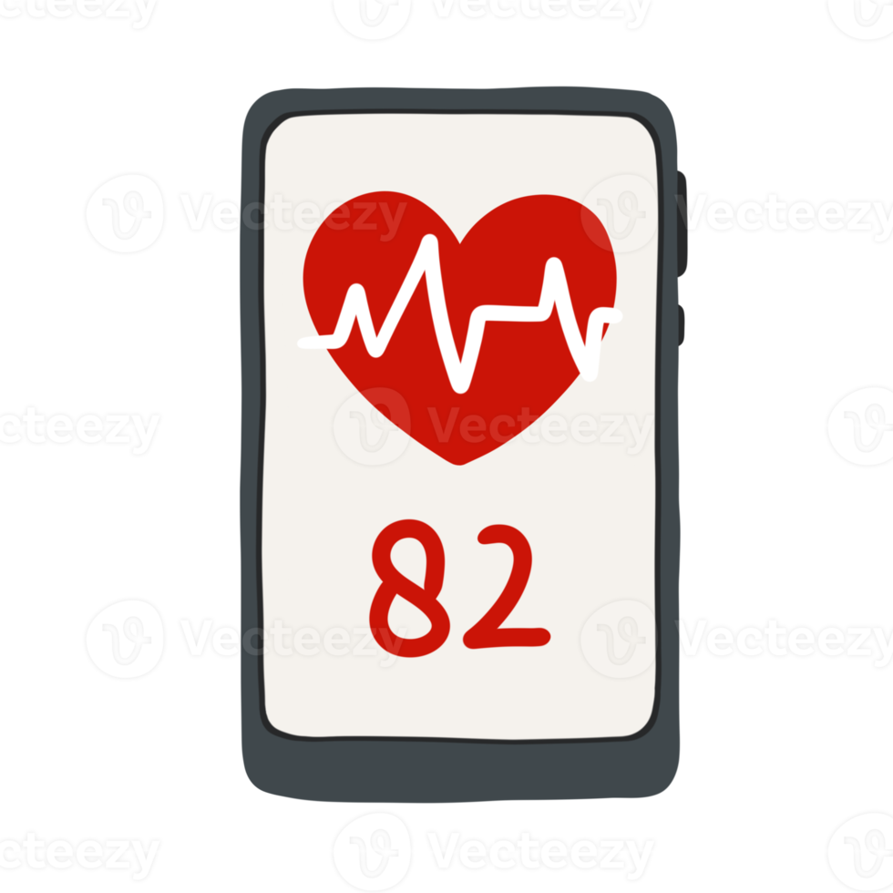 Heart Rate in Phone Illustration png