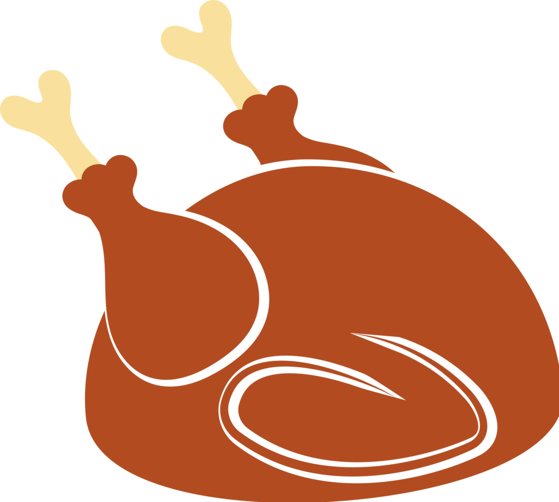 icône de poulet rôti de dessin animé png