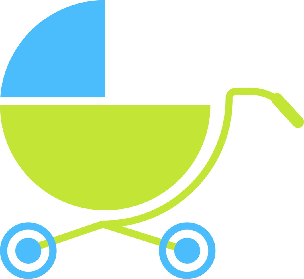 Cute and Simple Cartoon Baby, Infant Stroller Icon png