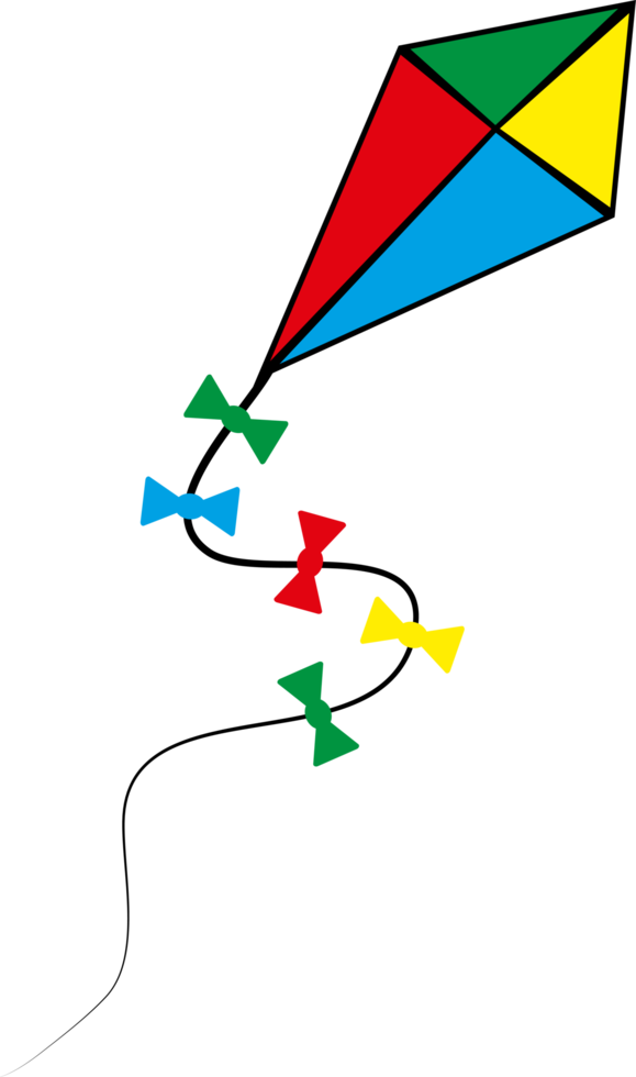 cerf-volant de dessin animé coloré pour enfants png