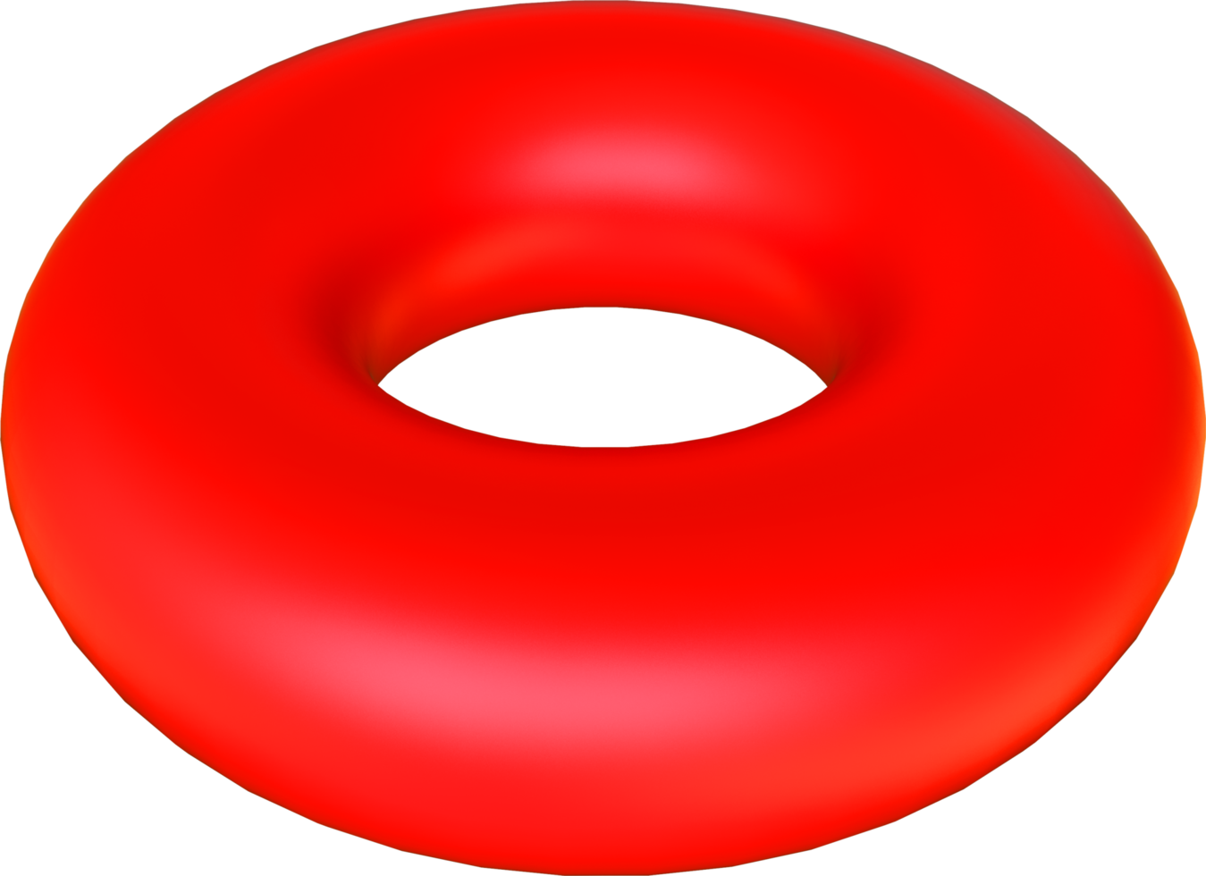 donut meetkundig 3d geven eenvoudig rood vorm png