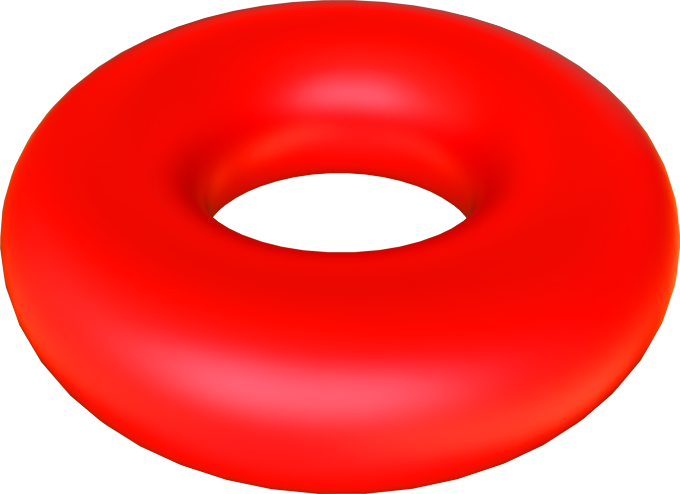 Donut Geometric 3D Render Basic Red Shape png