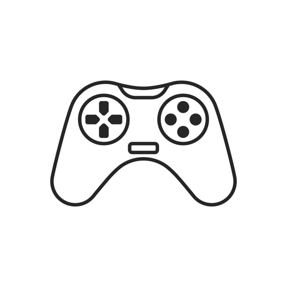 icono de línea de joystick de controlador de juego vector