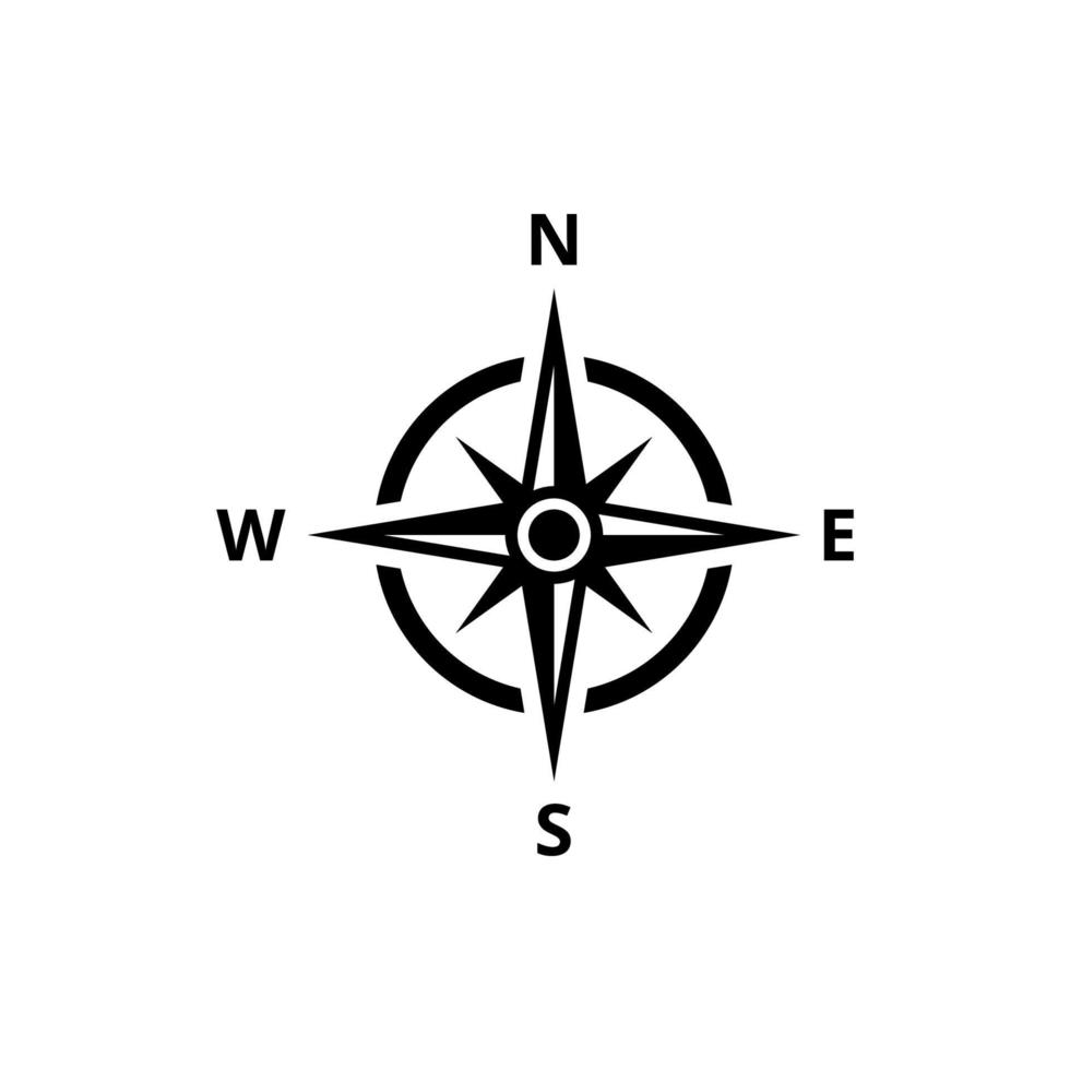 símbolo de icono de brújula aislado sobre fondo blanco vector