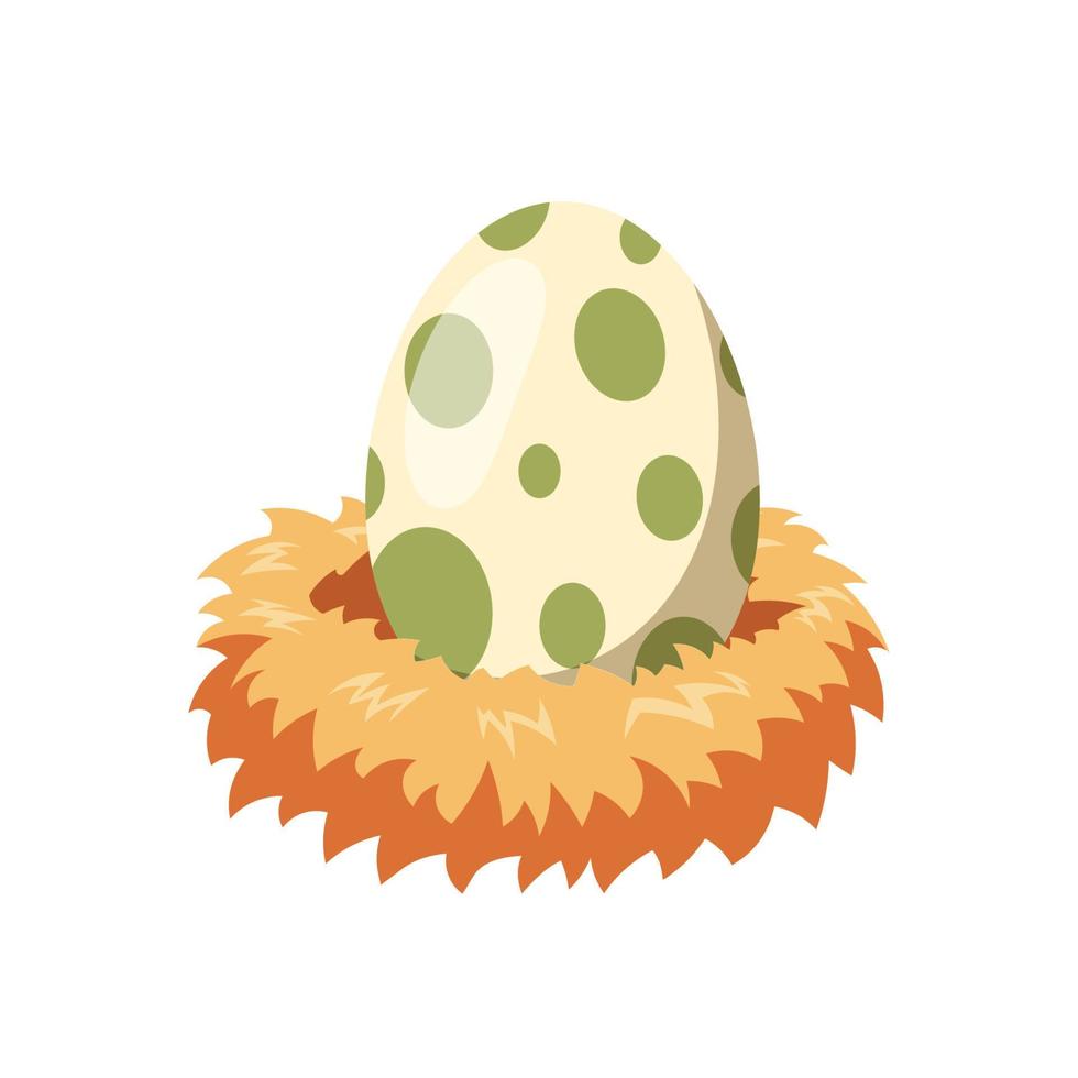 dinosaur egg in nest vector