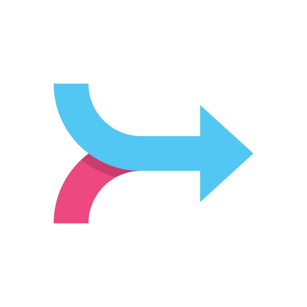 Two arrow merging icon vector