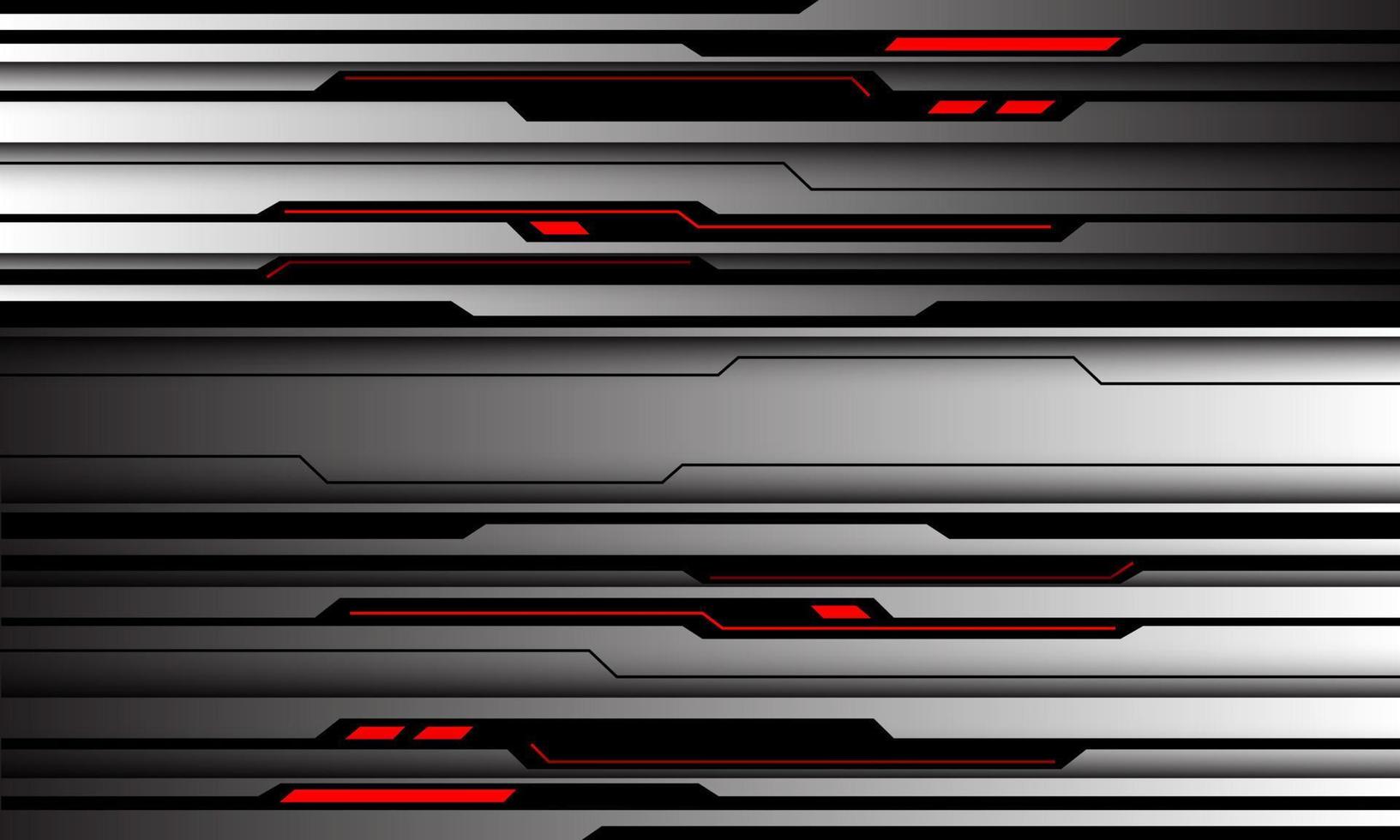 abstracto plata negro circuito rojo luz línea cyber geométrico diseño moderno tecnologías futurista fondo vector