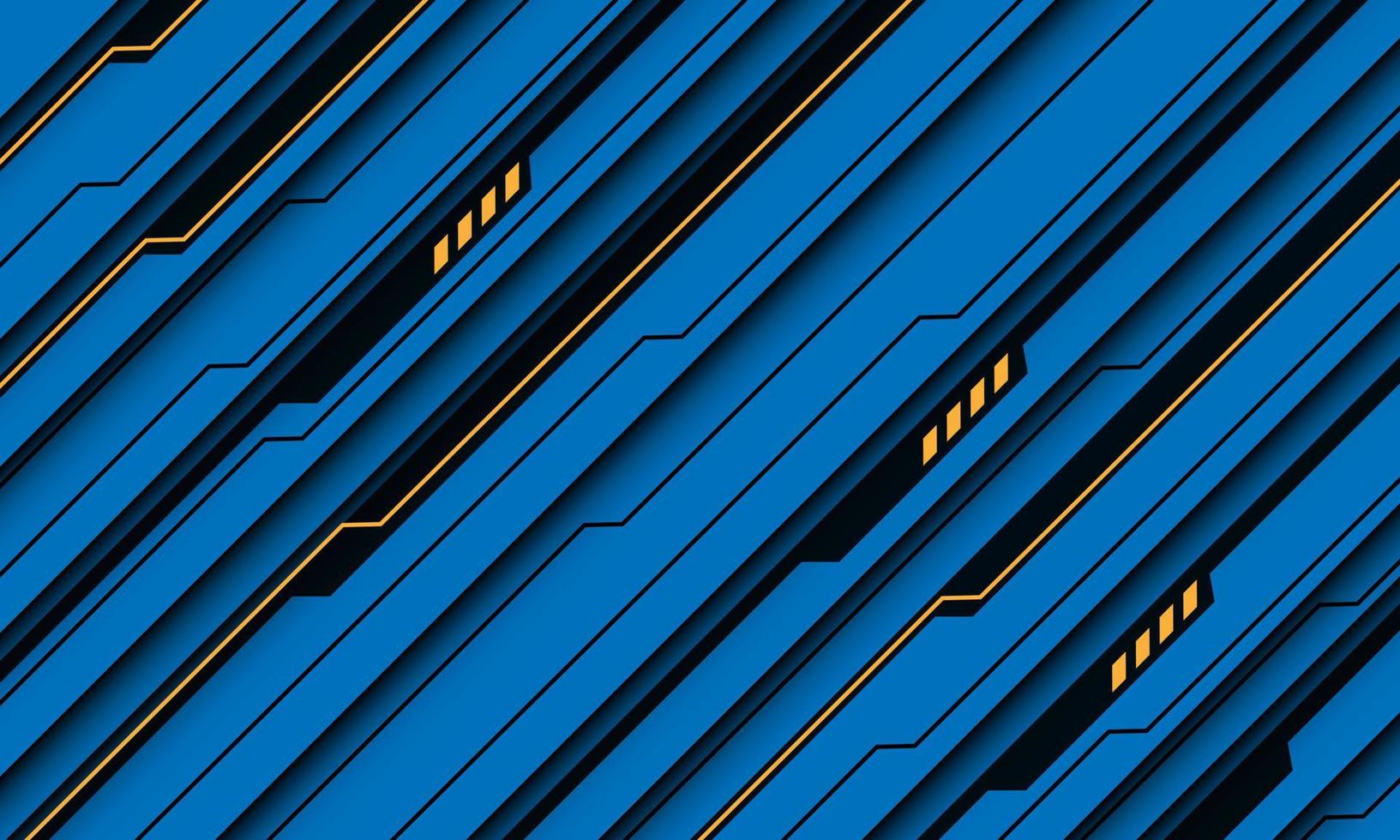 abstractb amarillo negro línea circuito cyber slash dinámico geométrico en azul diseño moderno futurista tecnología fondo vector