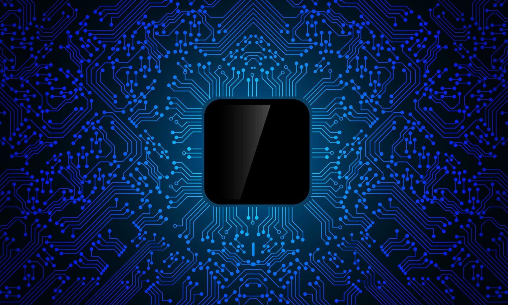 Blue circuit line black microprocessor technology pattern background vector