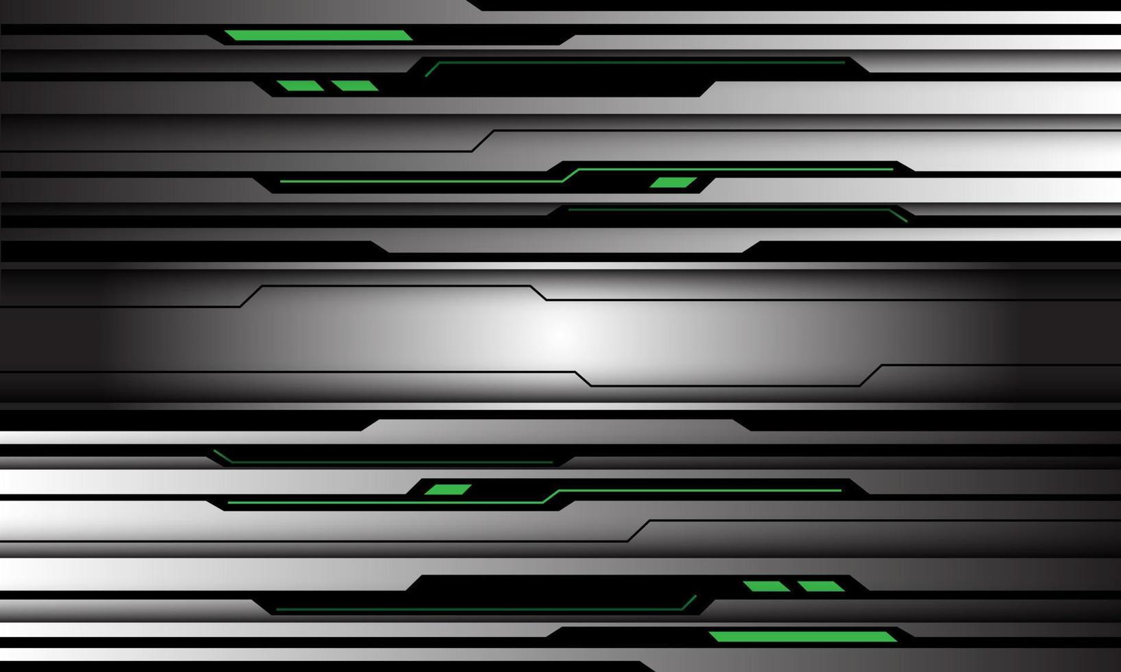 abstracto plata negro circuito verde luz raya cyber geométrico diseño moderno tecnologías futurista fondo vector