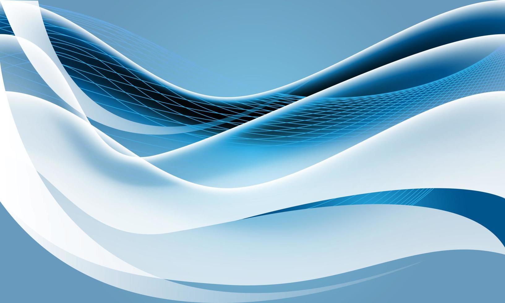 Abstract blue white curve wave overlap geometric design modern futuristic background vector