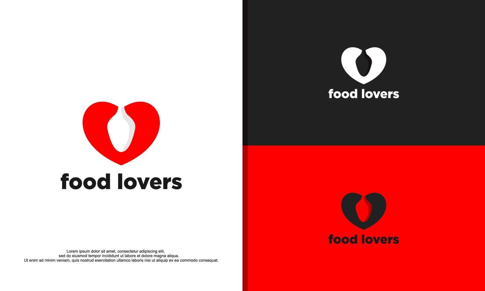 Love Food Logo design illustration vector