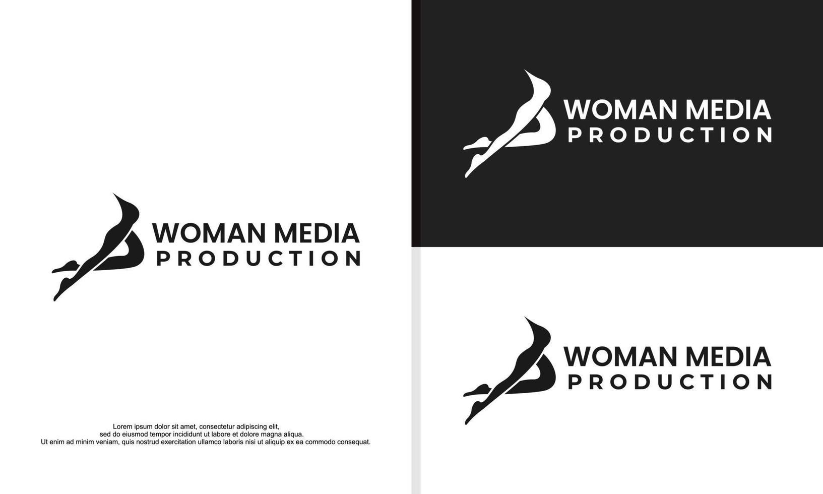 woman life media logo, entertain logo design illustration vector