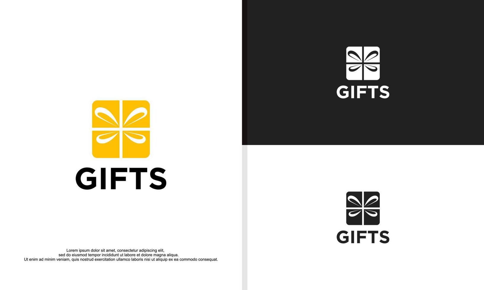 logo illustration vector graphic of simple gift box.