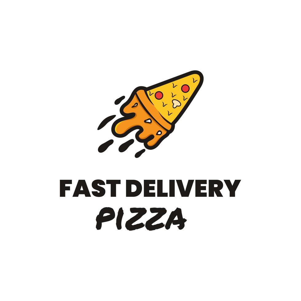 fast delivery pizza logo design illustration vector