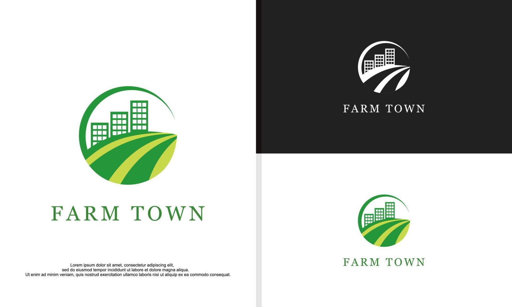 ilustración de diseño de logotipo de ciudad agrícola vector