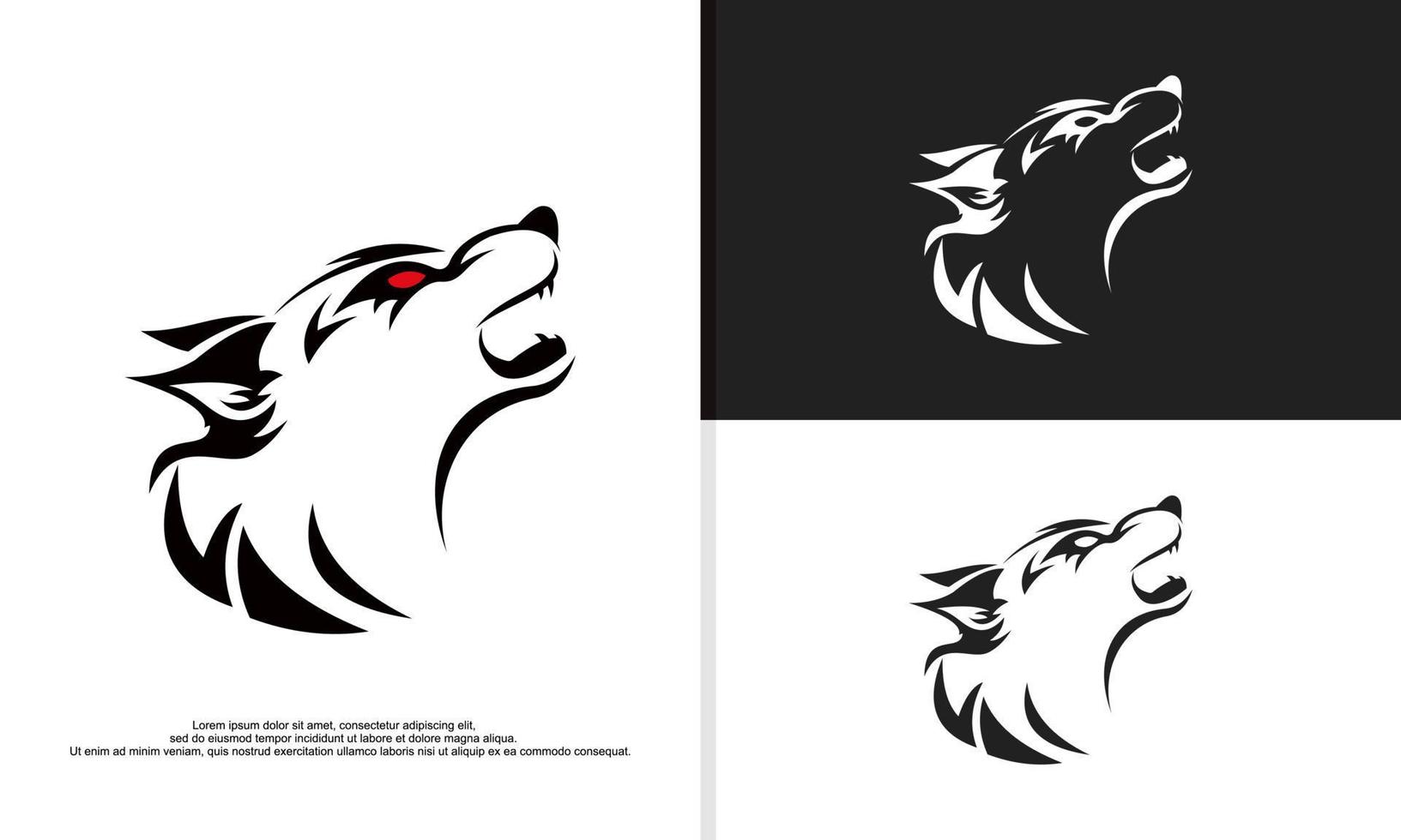 logo illustration vector graphic of wolf head in tribal style