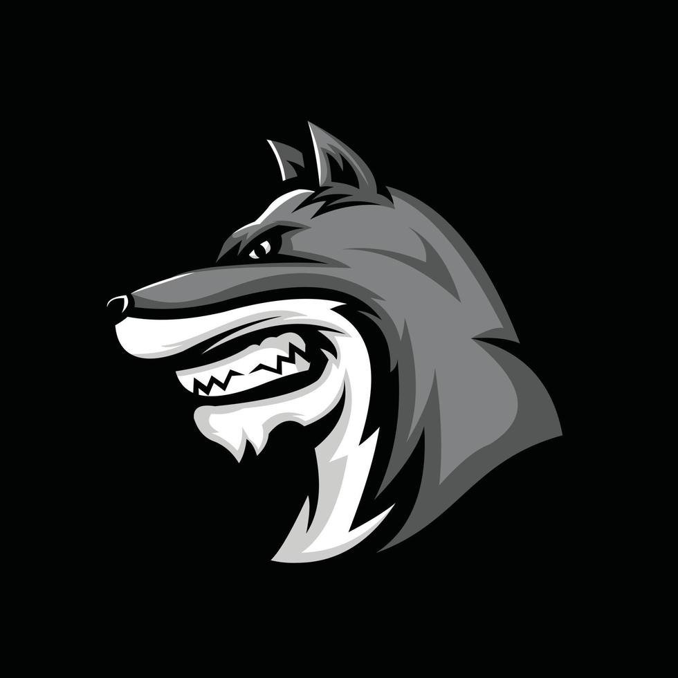 wolf head illustration vector