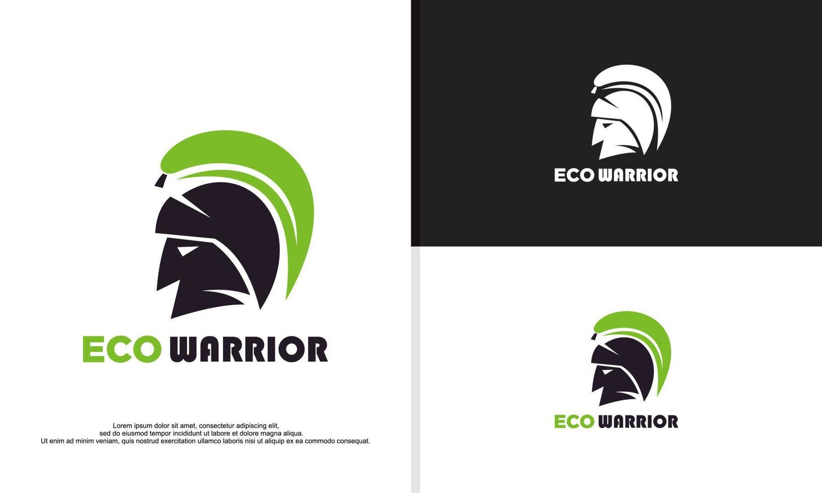 Ilustración de vector de diseño de logotipo de guerrero ecológico