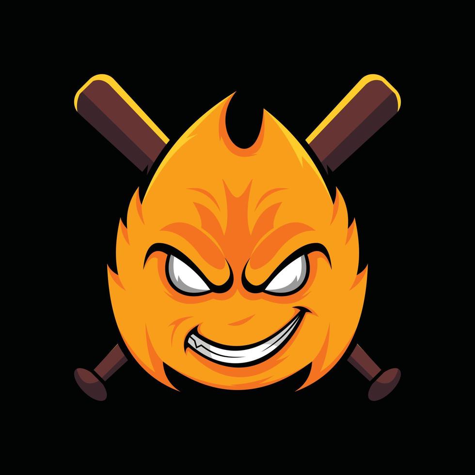 fireball baseball vector illustration