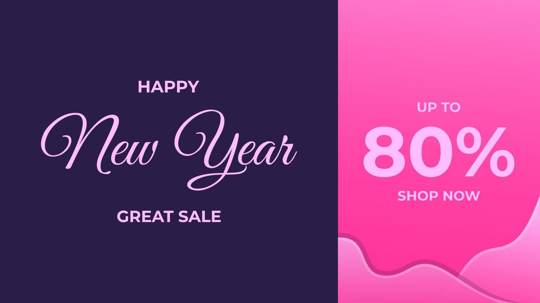 diseño de banner de gran venta de año nuevo, adecuado para usar en el evento de año nuevo vector