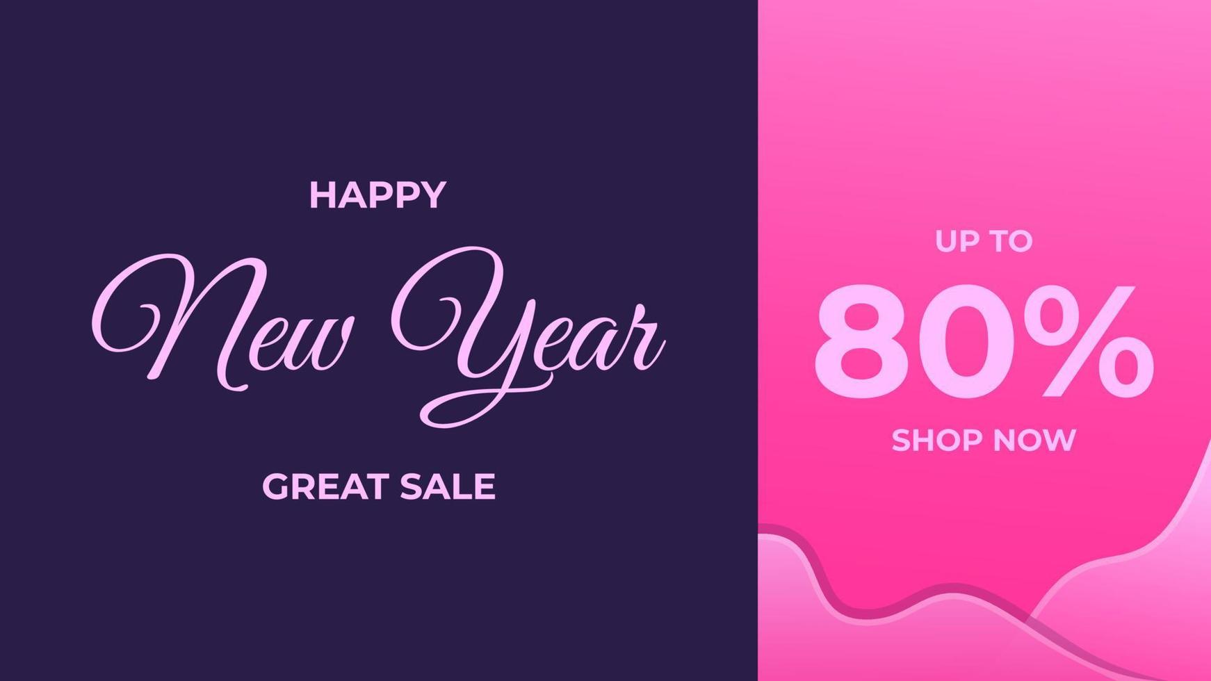 NEW YEAR GREAT SALE BANNER DESIGN, SUITABLE TO USE ON NEW YEAR EVENT vector