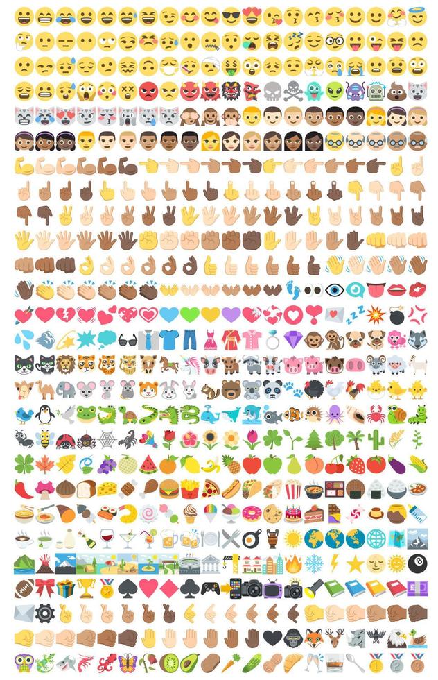 Big set of emoticon all icons. Cartoon emoji set. Vector emoticon set