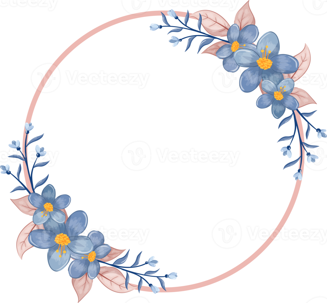 Blue Flower Arrangement with watercolor style png