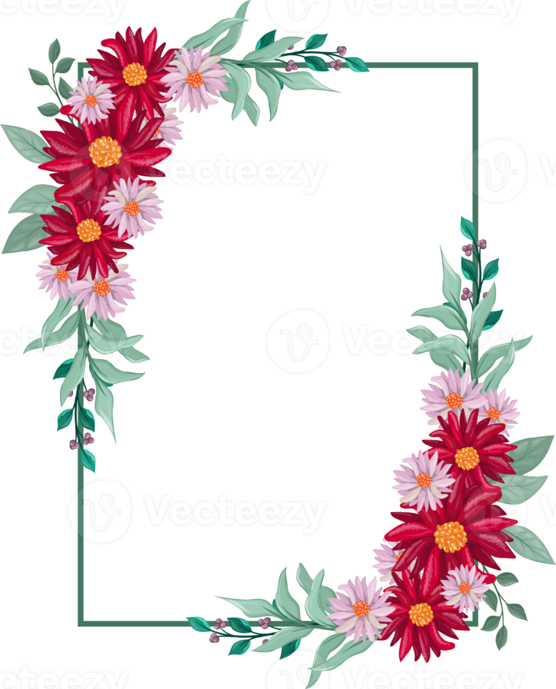 Red Flower Arrangement with watercolor style png