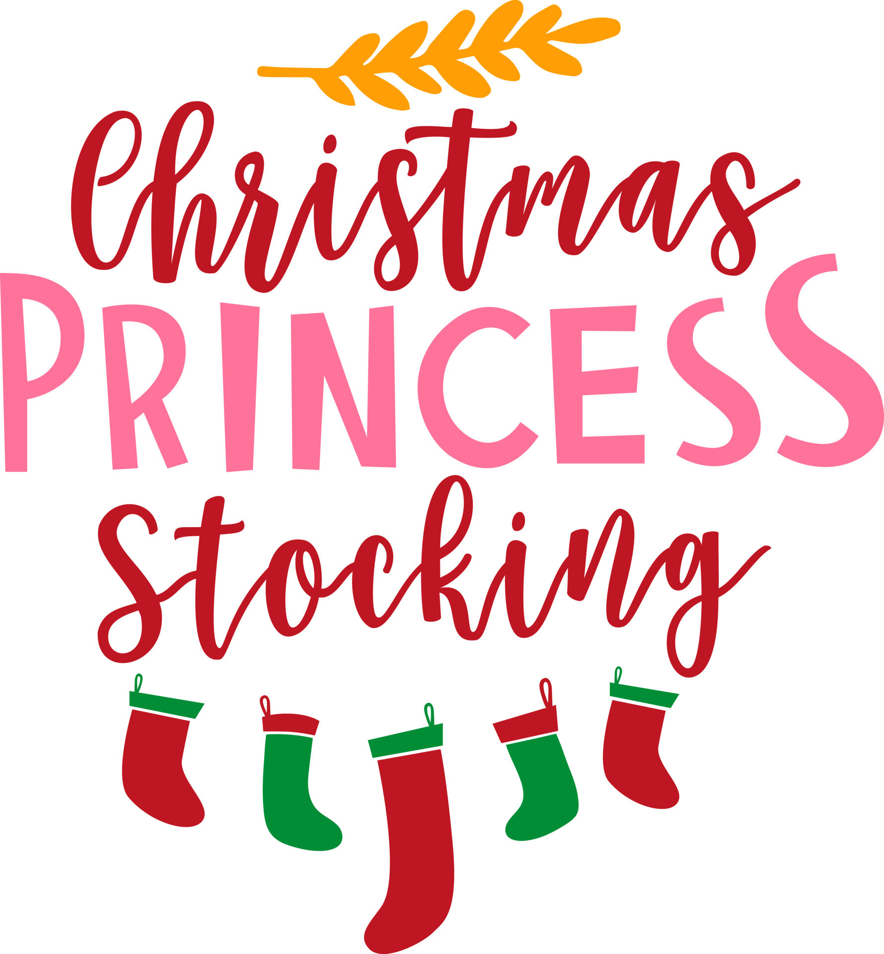 Christmas princess stocking. Matching Family Christmas Shirts