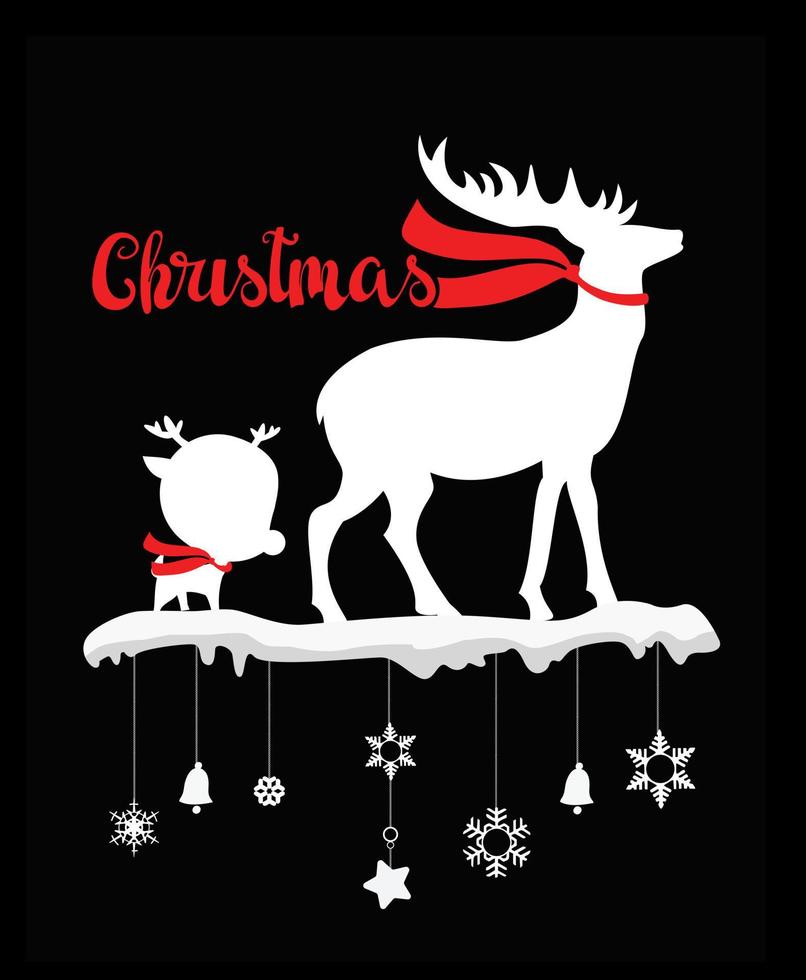 Christmas Silhouette. Happy Christmas.Vector illustration. vector