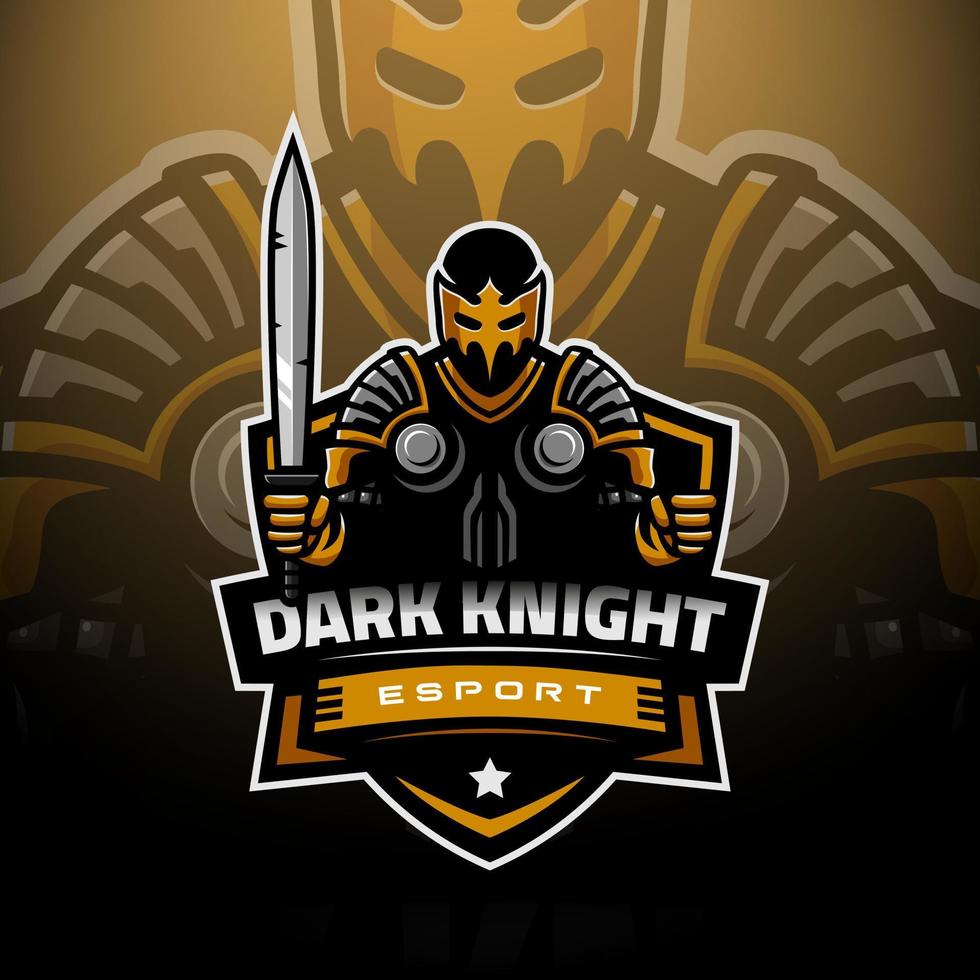 Dark Knight colorful sports logos, Vector illustration isolated on background