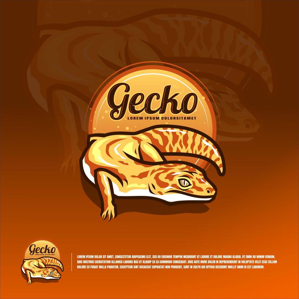 Gecko colorful sports logos, Vector illustration isolated on background