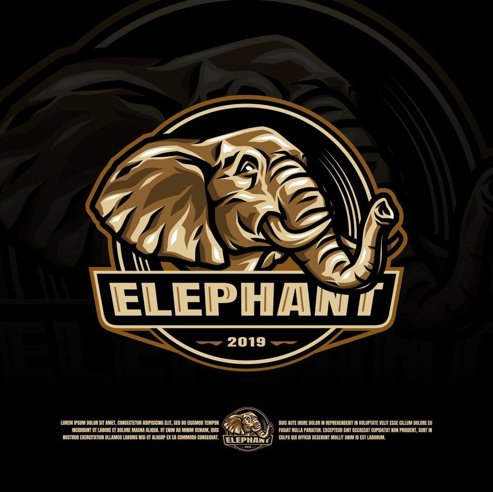 Elephant Head colorful sports logos, Vector illustration isolated on background