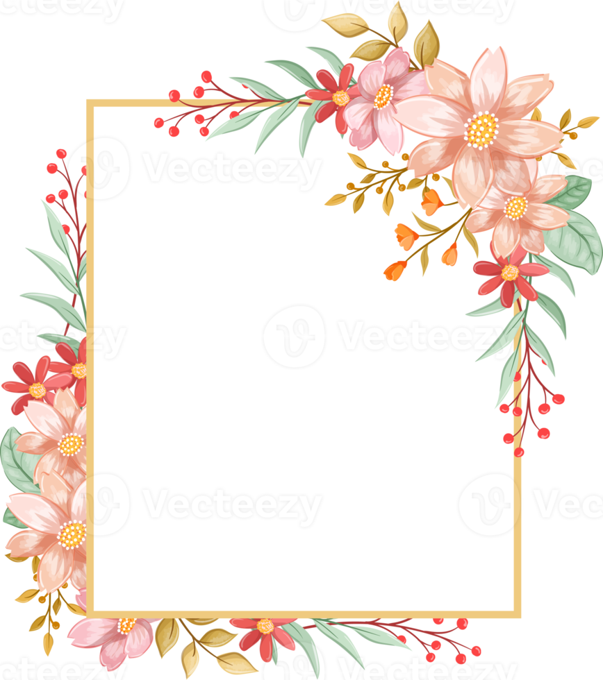 arrangement de fleurs orange avec style aquarelle png