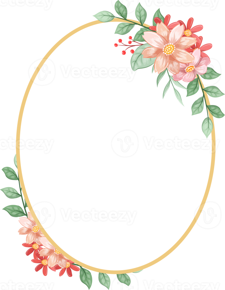 Orange Flower Arrangement with watercolor style png