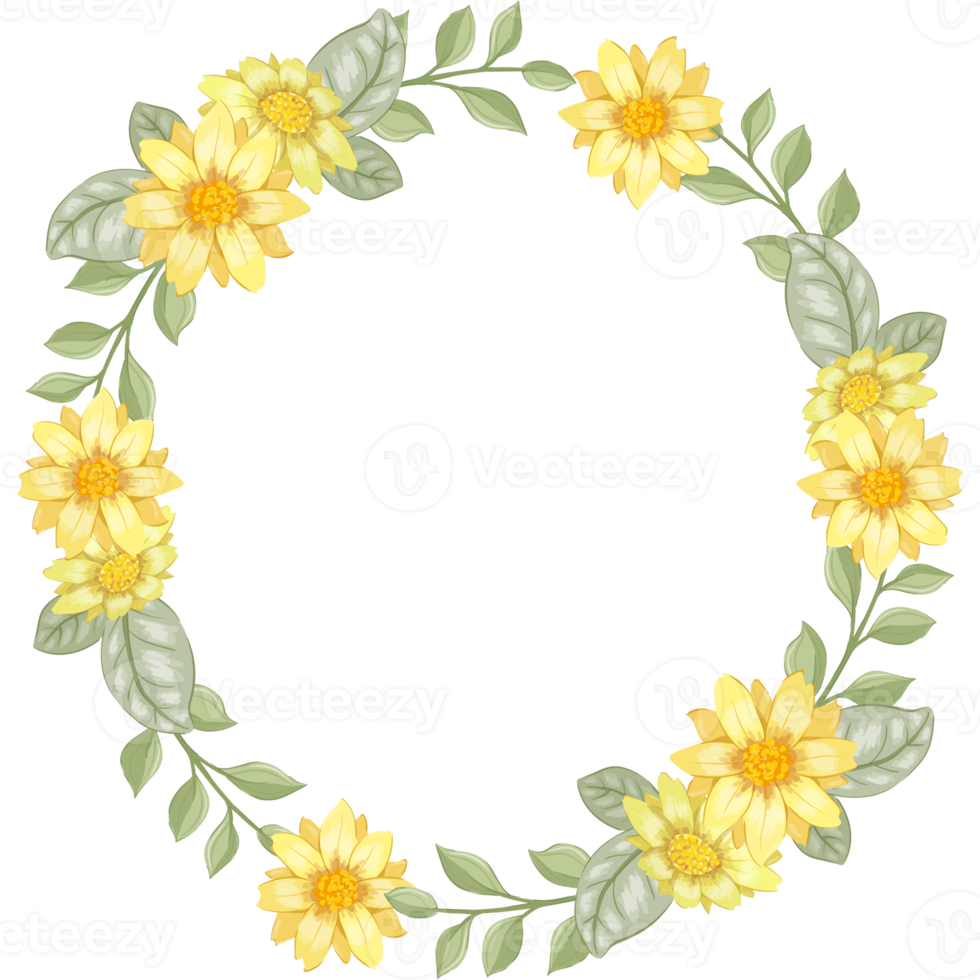 Yellow Flower Arrangement with watercolor style png