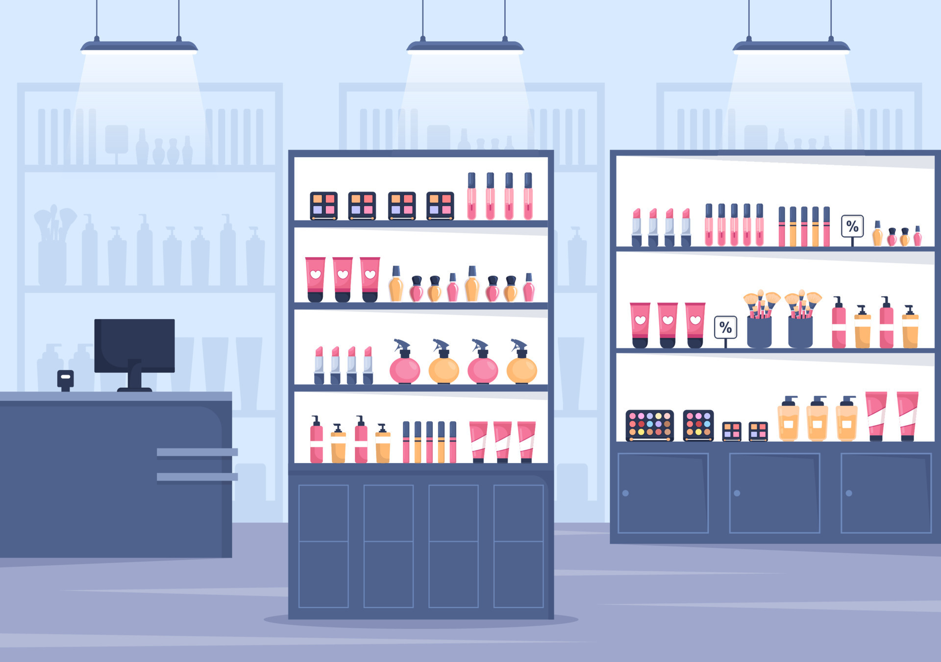 Cosmetics Store With Girl Skincare Cosmetic Perfume Makeup And cosmetics-store-with-girl-skincare-cosmetic-perfume-makeup-and