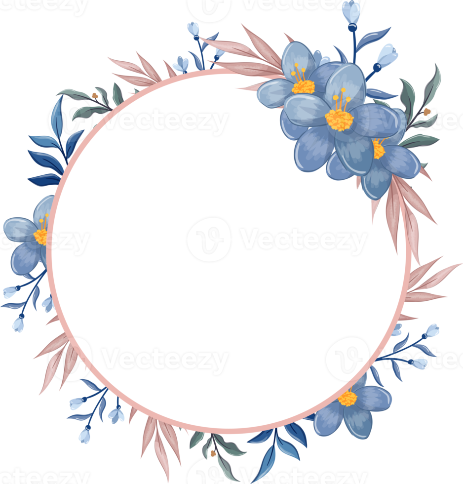 Blue Flower Arrangement with watercolor style png