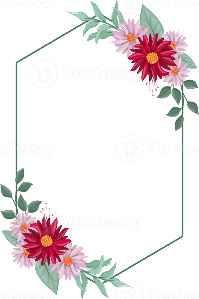 Red Flower Arrangement with watercolor style png