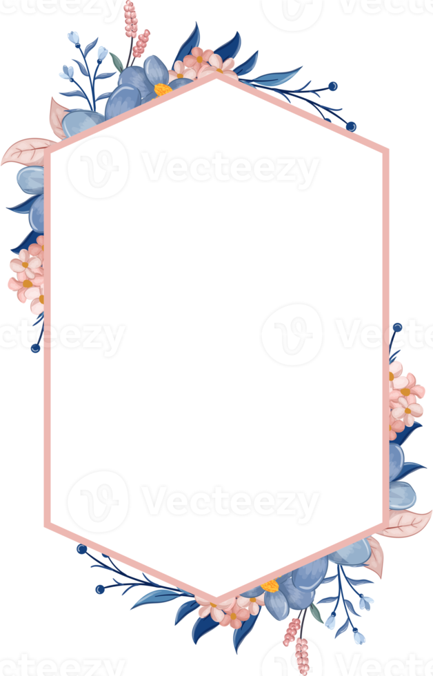 Blue Flower Arrangement with watercolor style png